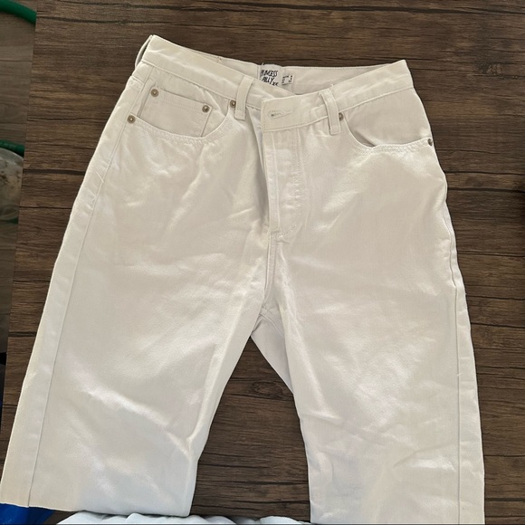 Princess Polly Holly Asymmetrical Straight Leg Jeans White Denim - Picture 7 of 8